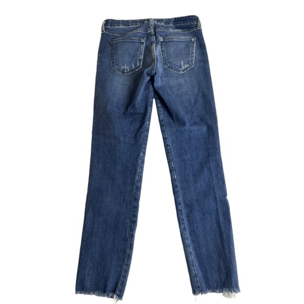 AMO Jeans‎ Womens  Size 26 Pacific Blue Raw Hem Stix Crop Low Rise Luxury - Picture 4 of 10